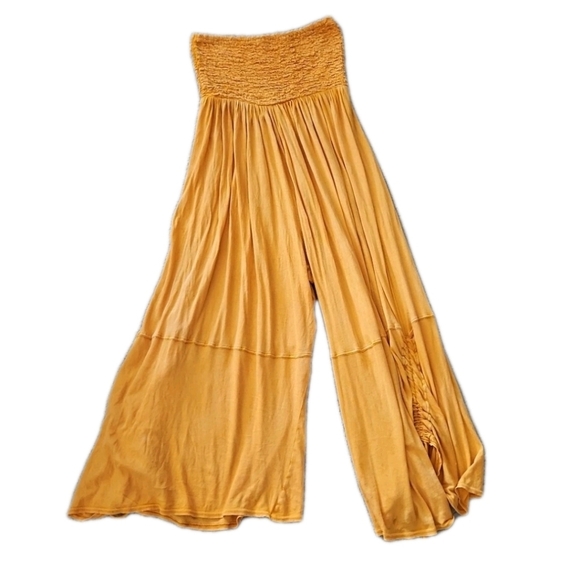 Urban Outfitters Out From Under Womens Orange Makena Smocked Boho Jumpsuit M - Picture 10 of 16